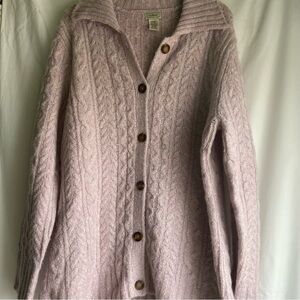 L.L. BeanWomen's Cable Knit Wool Blend Sweater - Light Lavender